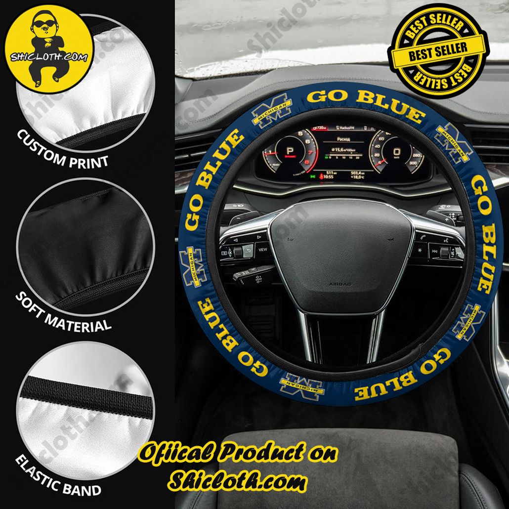 Michigan Wolverines Football Steering Wheel Cover Version 4 Michigan Wolverines Football Steering Wheel Cover Version 4