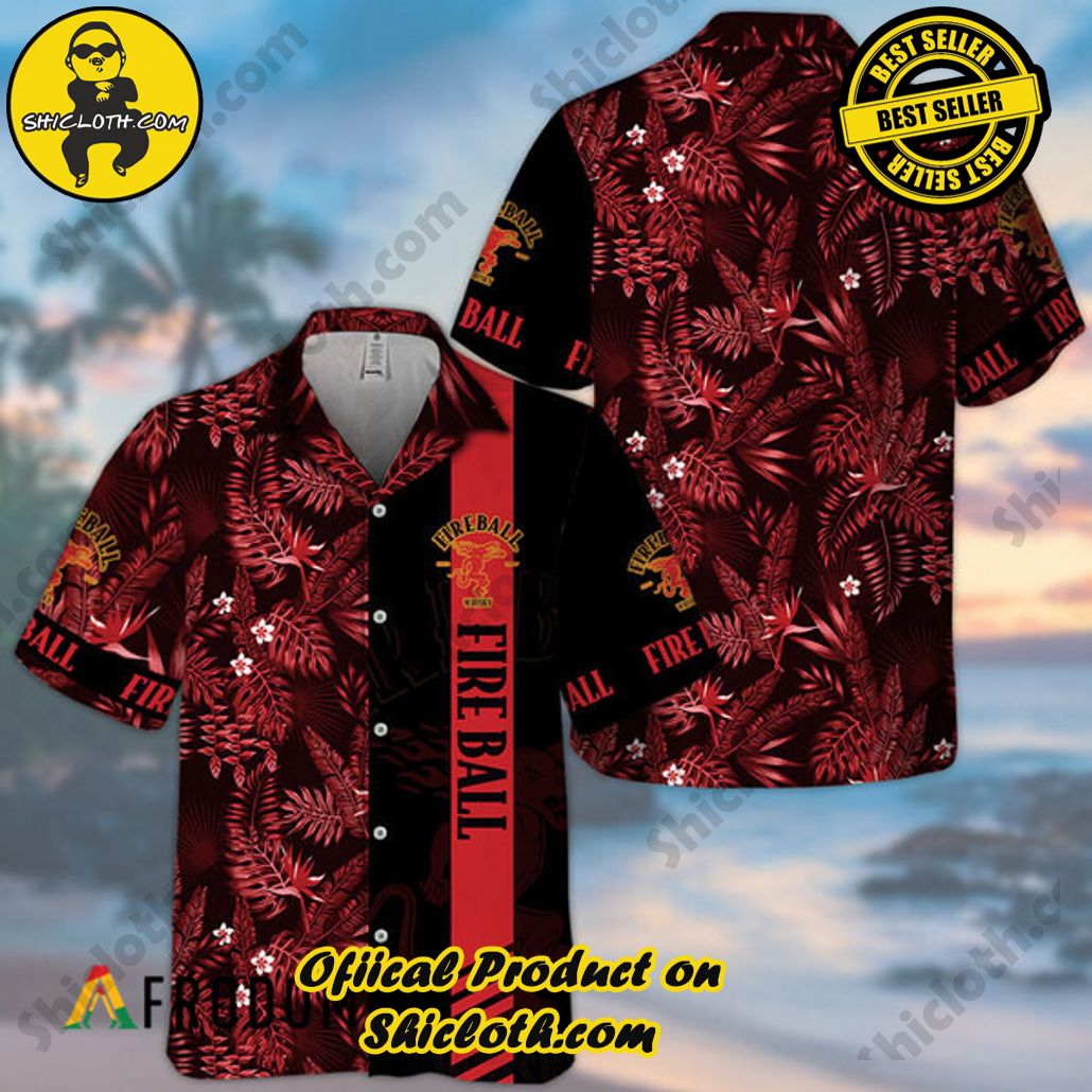 Shicloth's Tropical Elegance: Embrace Summer Vibes with Our Hawaiian Shirt and Shorts Set 174 Midnight Tropical Foliage Fireball Whisky Hawaiian Shirt