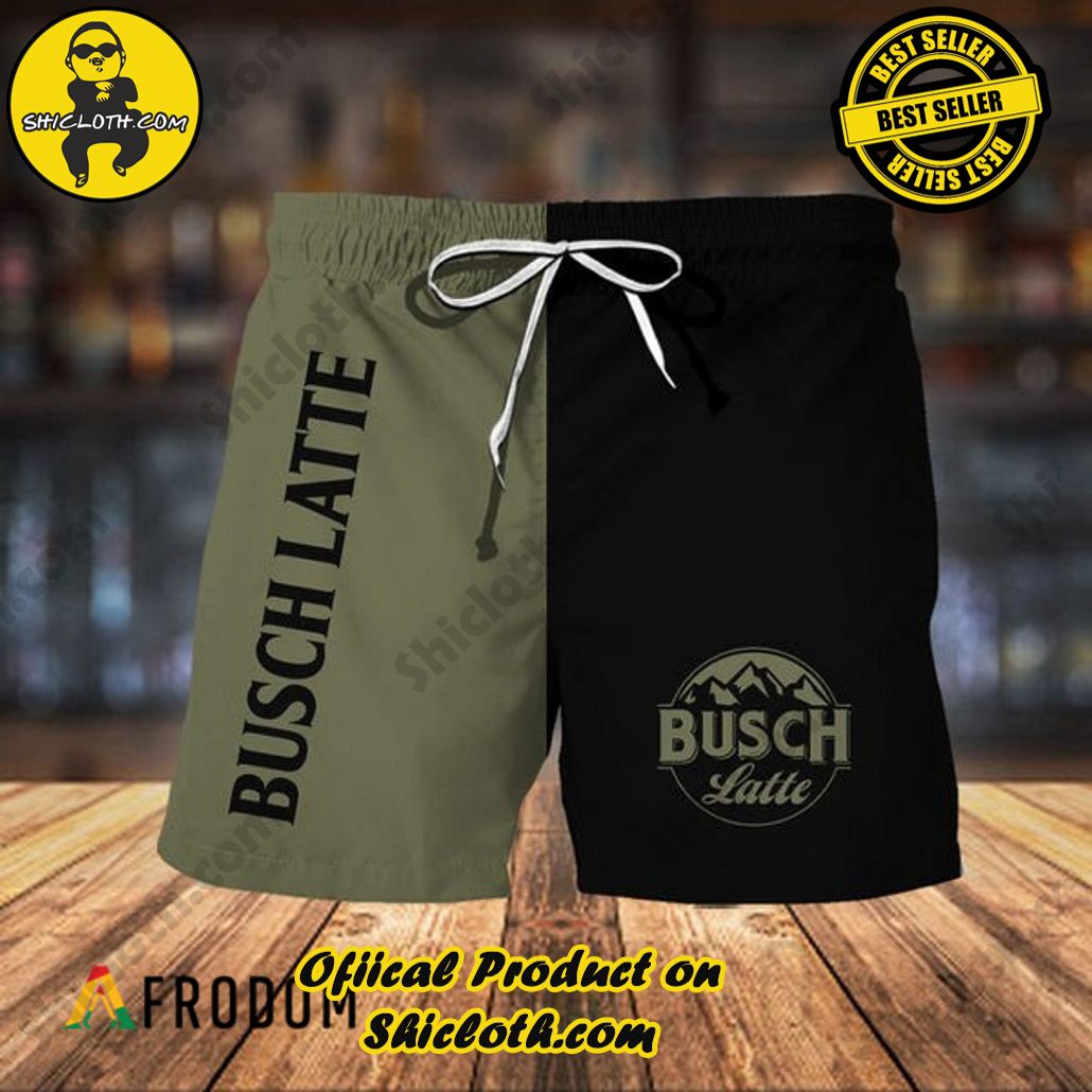 Shicloth's Tropical Elegance: Embrace Summer Vibes with Our Hawaiian Shirt and Shorts Set 188 Moss Green Busch Latte Beer Hawaiian Shorts