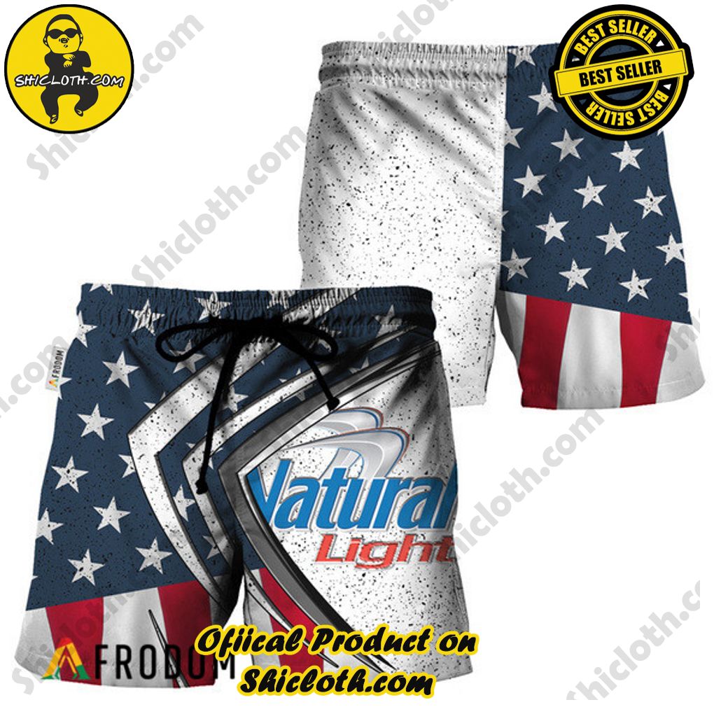 Shicloth's Tropical Elegance: Embrace Summer Vibes with Our Hawaiian Shirt and Shorts Set 190 Natural Light Fourth Of July Esports Hawaiian Shorts