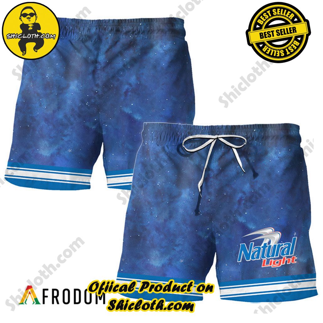 Shicloth's Tropical Elegance: Embrace Summer Vibes with Our Hawaiian Shirt and Shorts Set 192 Natural Light Star Print Bermuda Hawaiian Shorts
