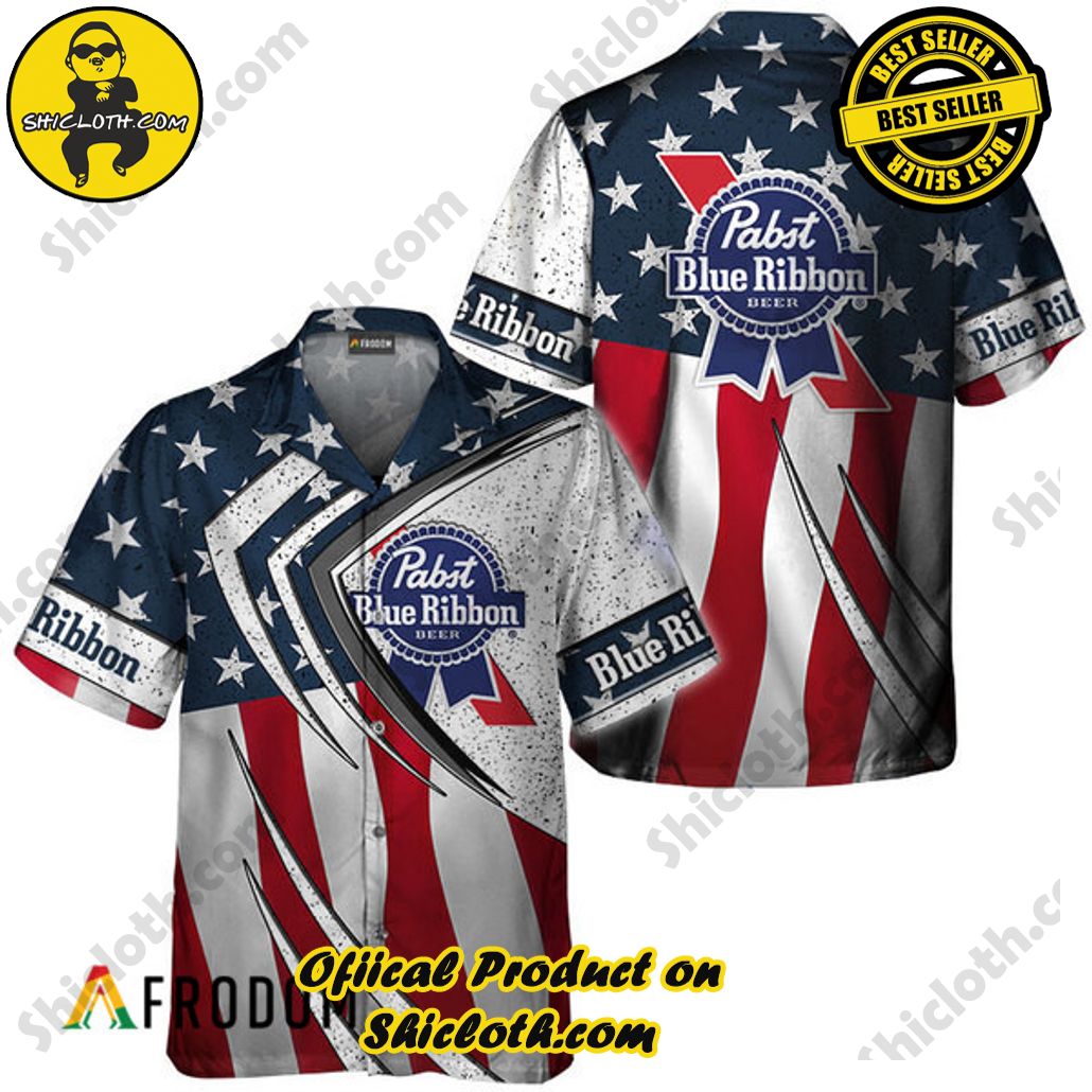 Shicloth's Tropical Elegance: Embrace Summer Vibes with Our Hawaiian Shirt and Shorts Set 198 Pabst Blue Ribbon Fourth Of July Esports Hawaiian Shirt
