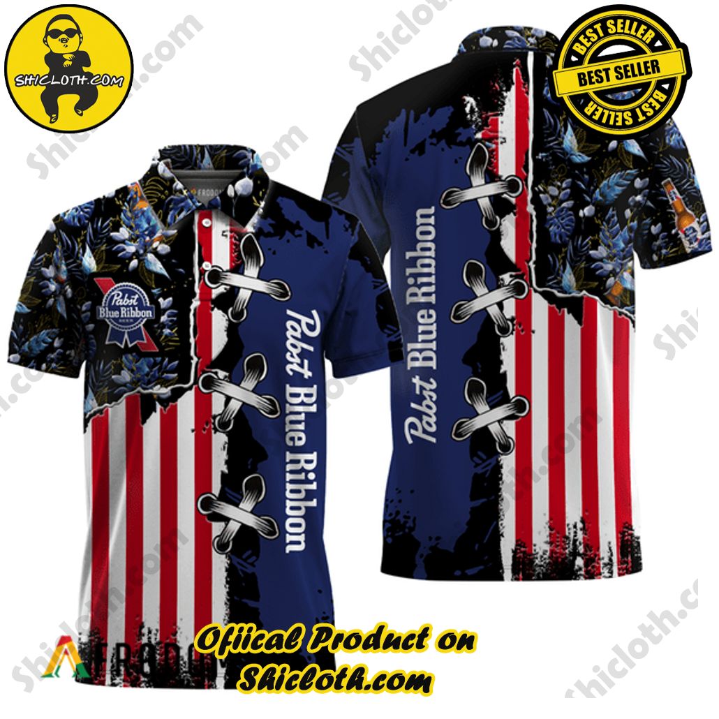 Shicloth's Tropical Elegance: Embrace Summer Vibes with Our Hawaiian Shirt and Shorts Set 200 Pabst Blue Ribbon Fourth Of July Hawaiian Polo Shirt