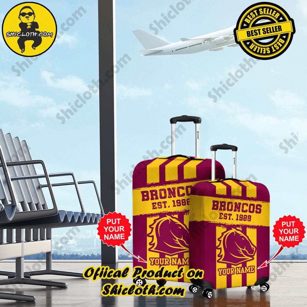 Shicloth Luggage Cover: Elevate Your Travel Style with Protection and Panache 46 Personalized Brisbane Broncos Luggage Cover Version 1