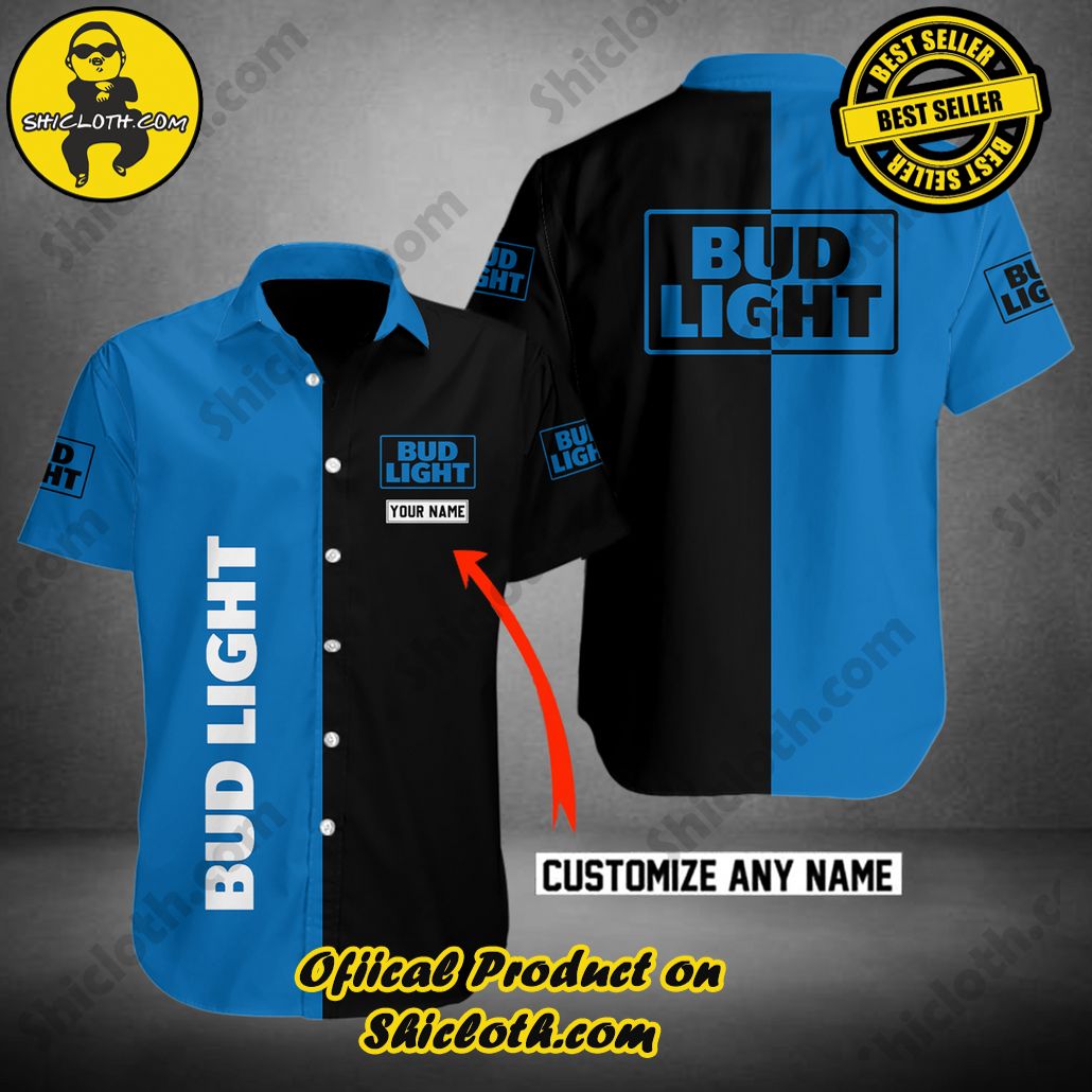 Experience Paradise: Shicloth's Tropical Flower Hawaiian Shorts 32 Personalized Multicolor Bud Light Button Shirt