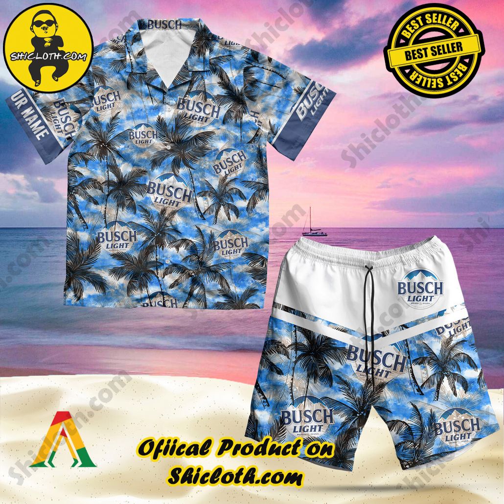 Stay Cool and Stylish: Shicloth's Tropical Button Shirt Collection 70 Personalized Tropical Busch Light Hawaiian Shirt And Shorts Set