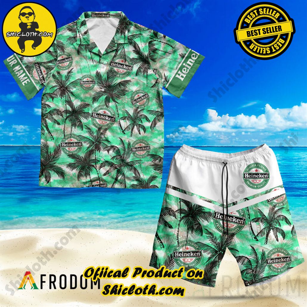Shicloth's Island Chic: Unleash the Summer Spirit with Our Hawaiian Shirt and Shorts Ensemble 25 Personalized Tropical Heineken Hawaiian Shirt And Shorts Set