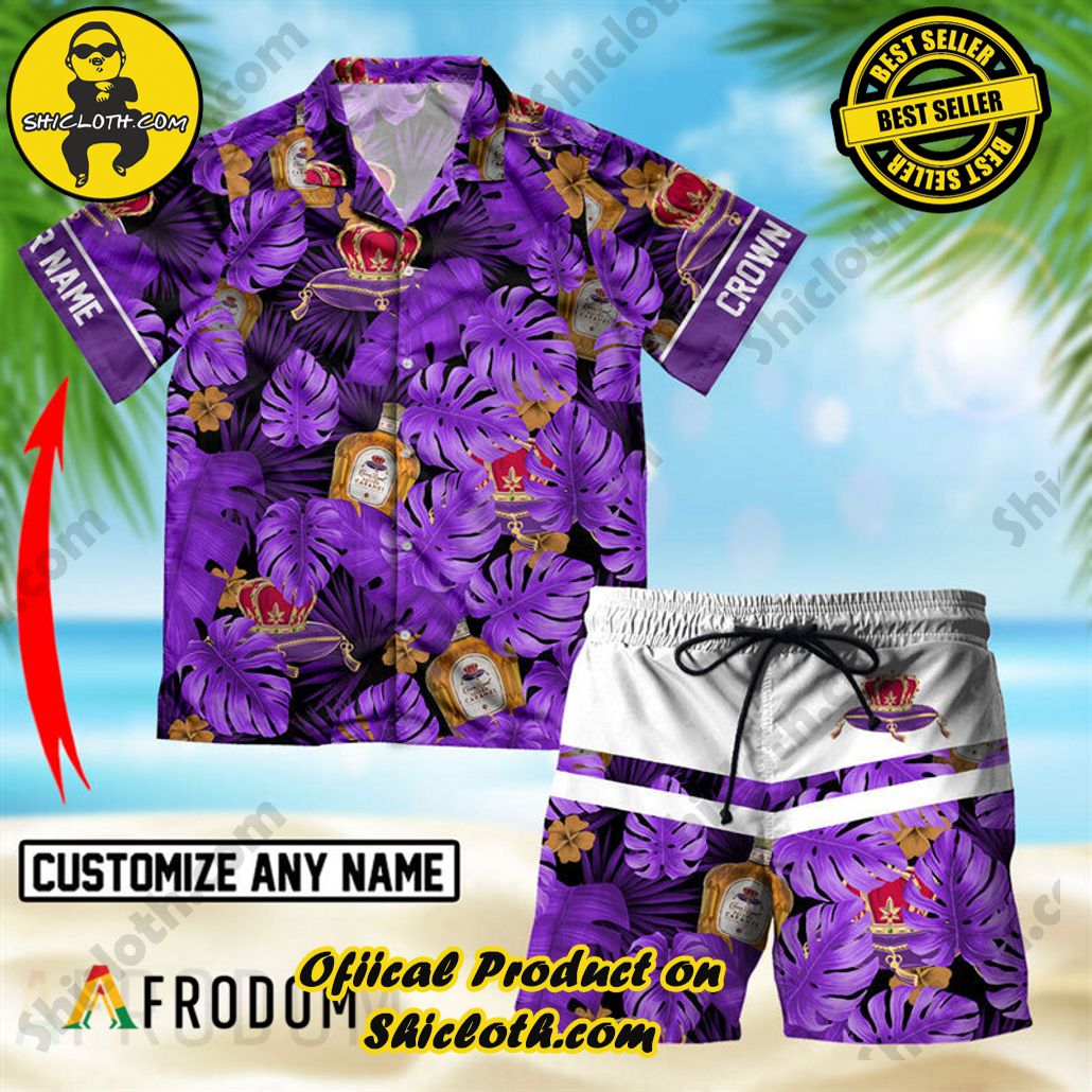 Shicloth's Island Chic: Unleash the Summer Spirit with Our Hawaiian Shirt and Shorts Ensemble 27 Personalized Tropical Monstera Leaf Crown Royal Hawaiian Shirt And Shorts Set