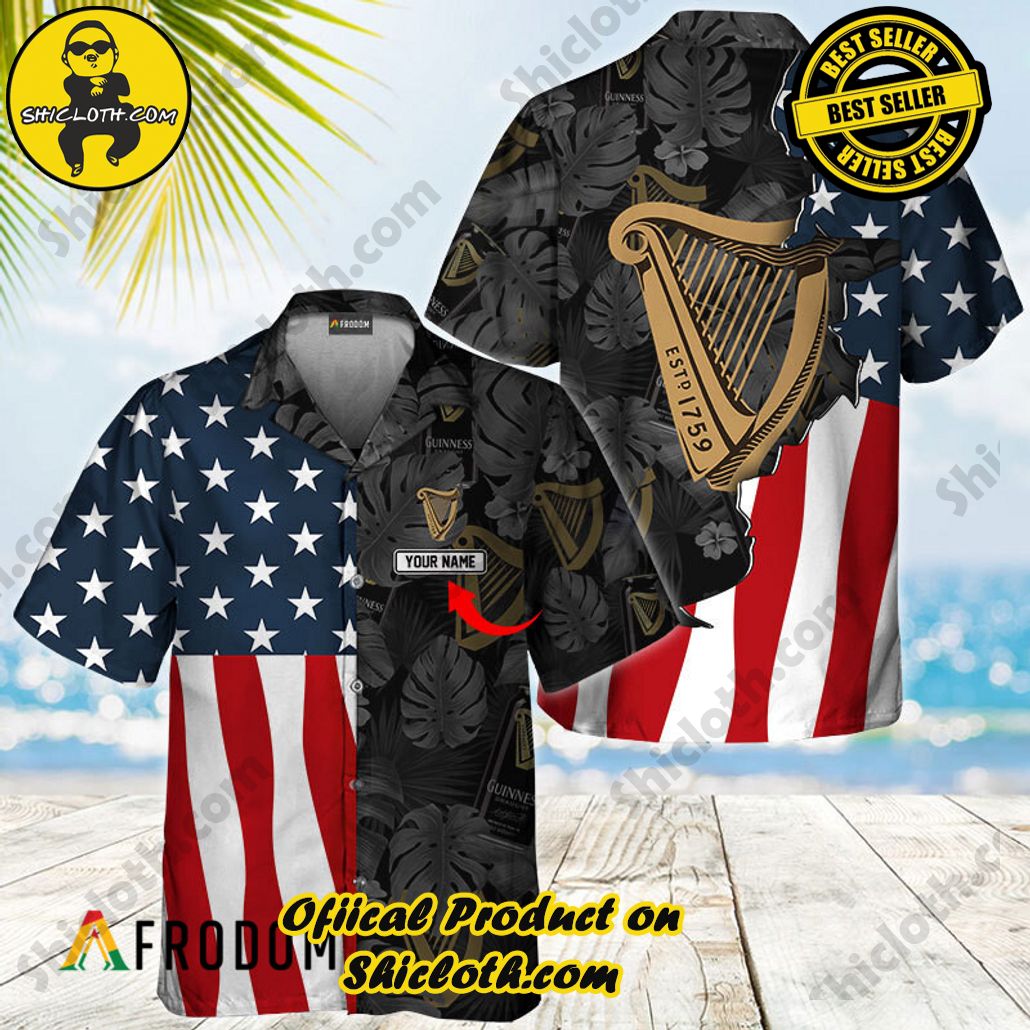 Shicloth's Island Chic: Unleash the Summer Spirit with Our Hawaiian Shirt and Shorts Ensemble 32 Personalized Tropical Vibes American Flag Guinness Beer Hawaiian Shirt