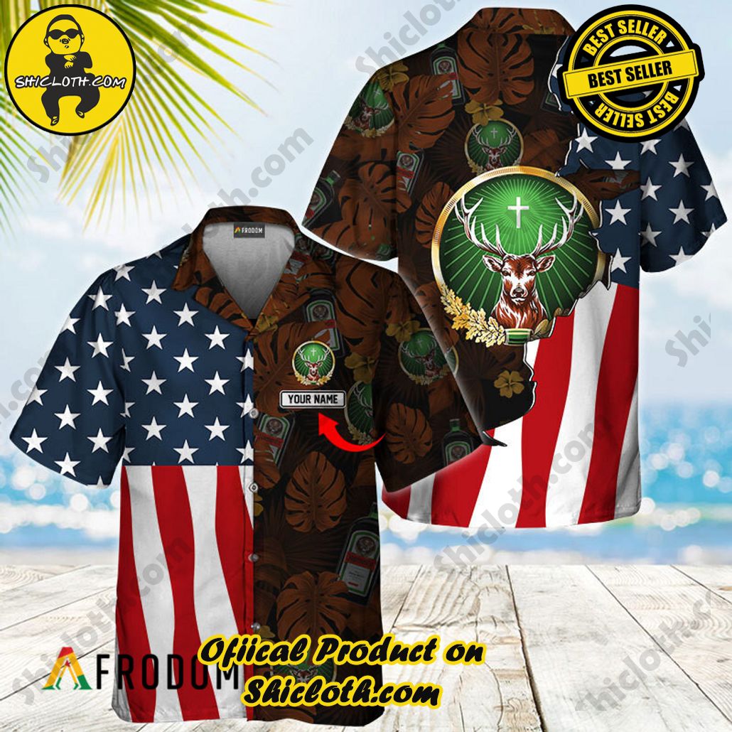 Shicloth's Island Chic: Unleash the Summer Spirit with Our Hawaiian Shirt and Shorts Ensemble 33 Personalized Tropical Vibes American Flag Jagermeister Hawaiian Shirt