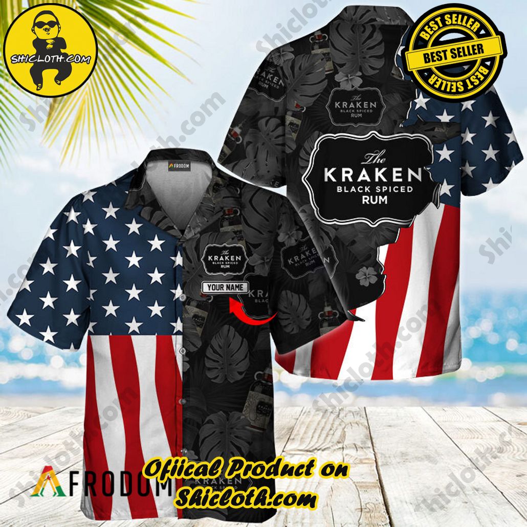 Shicloth's Island Chic: Unleash the Summer Spirit with Our Hawaiian Shirt and Shorts Ensemble 34 Personalized Tropical Vibes American Flag Kraken Rum Hawaiian Shirt