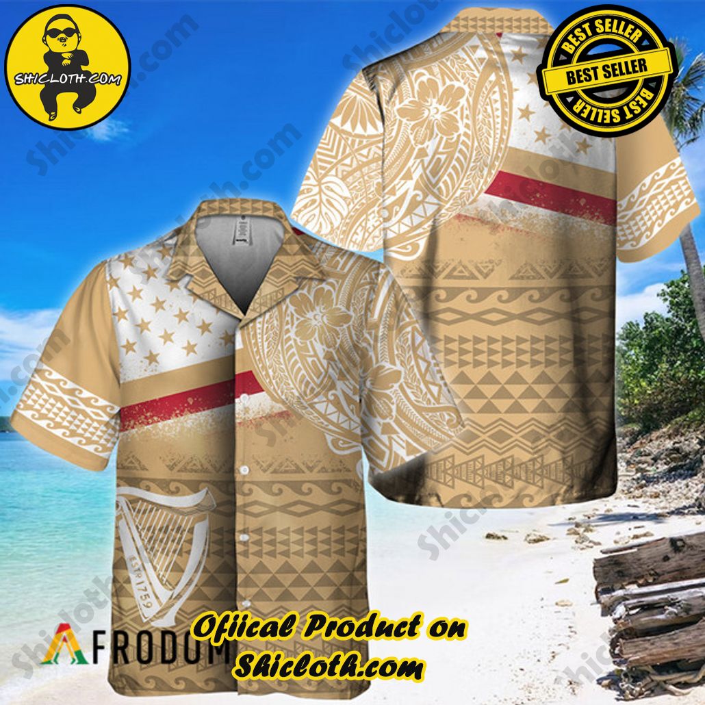 Shicloth's Island Chic: Unleash the Summer Spirit with Our Hawaiian Shirt and Shorts Ensemble 37 Polynesian Beige Guinness Beer Hawaiian Shirt