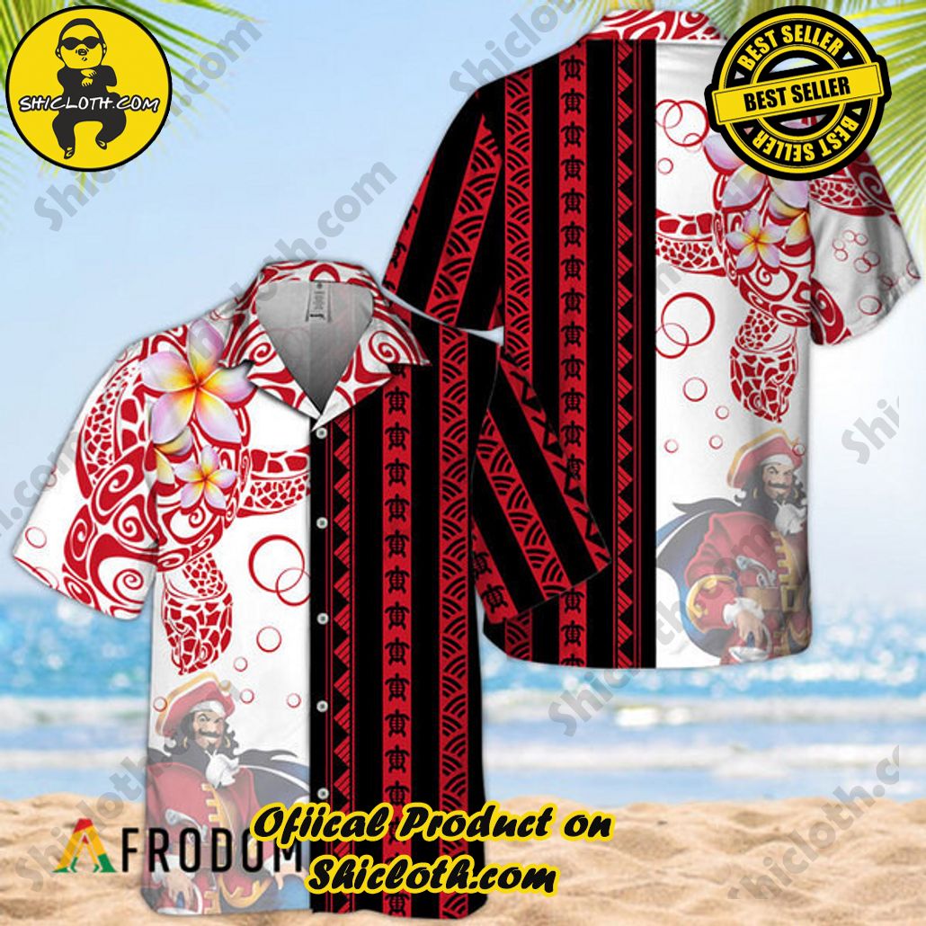 Shicloth's Island Chic: Unleash the Summer Spirit with Our Hawaiian Shirt and Shorts Ensemble 39 Polynesian Blend Ocean Turtle Captain Morgan Hawaiian Shirt