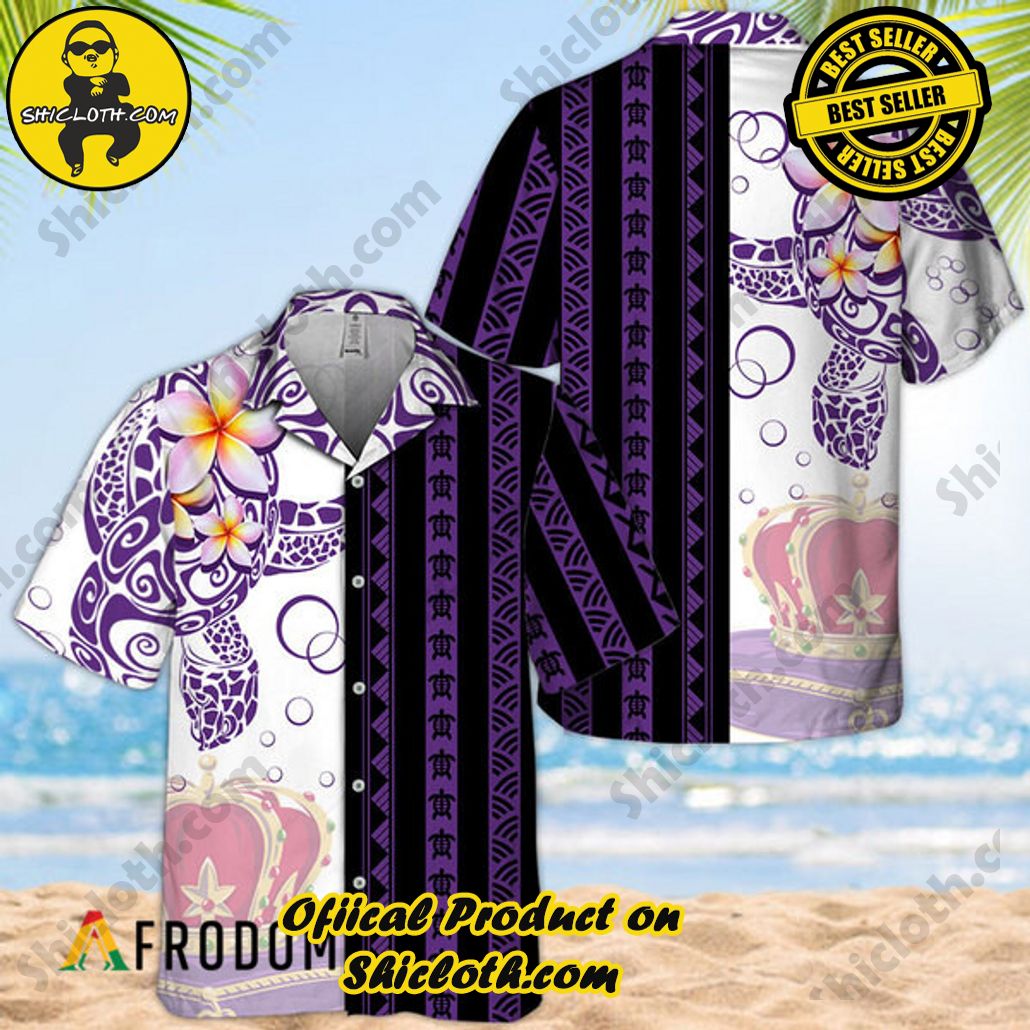 Shicloth's Island Chic: Unleash the Summer Spirit with Our Hawaiian Shirt and Shorts Ensemble 42 Polynesian Blend Ocean Turtle Crown Royal Hawaiian Shirt