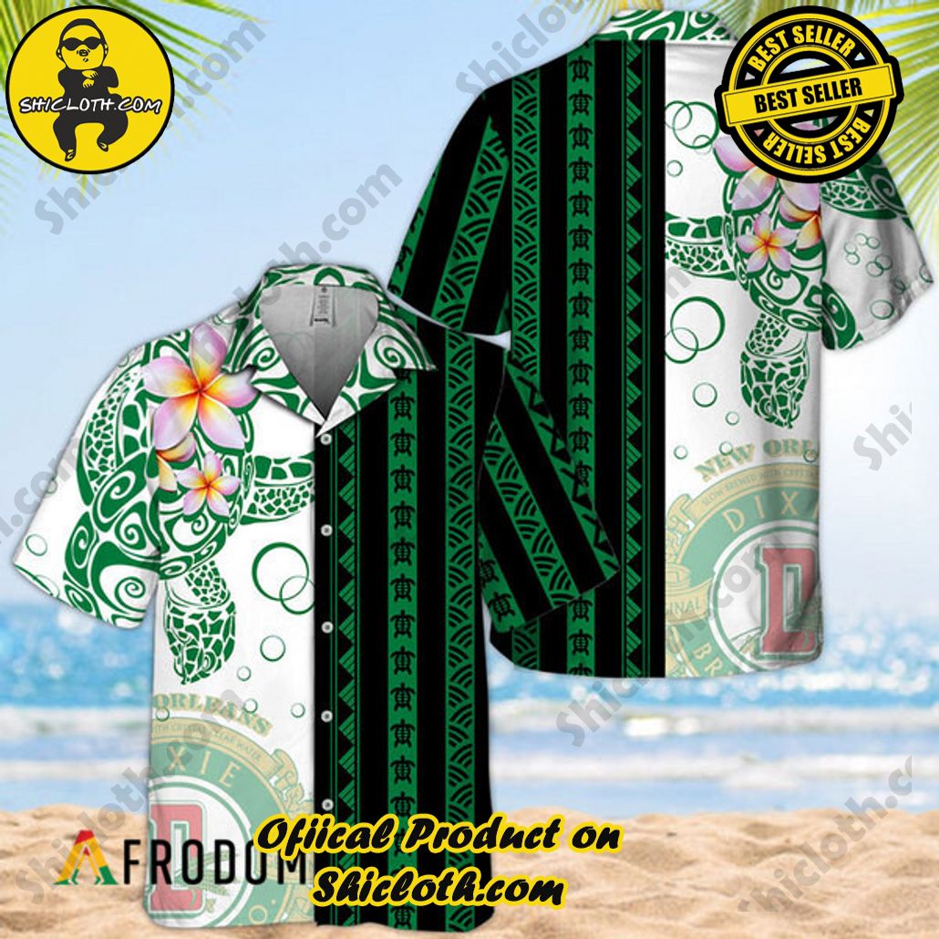 Shicloth's Island Chic: Unleash the Summer Spirit with Our Hawaiian Shirt and Shorts Ensemble 43 Polynesian Blend Ocean Turtle Dixie Beer Hawaiian Shirt