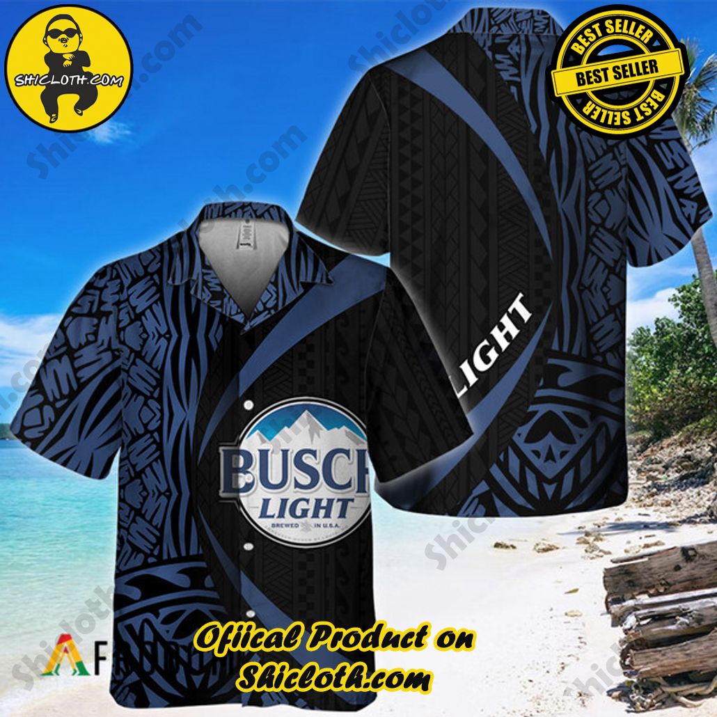 Shicloth's Island Chic: Unleash the Summer Spirit with Our Hawaiian Shirt and Shorts Ensemble 51 Polynesian Samoan Busch Light Hawaiian Shirt