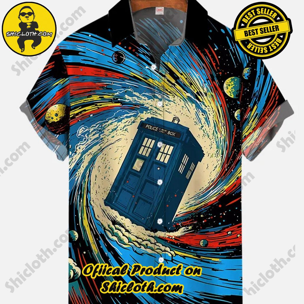 Bare the Breeze: Shiclothshop's Short Sleeve Shirts Unveiled 49 Psychedelic Fantasy Star Swirl Time Travel Box Printing Short Sleeve Shirt