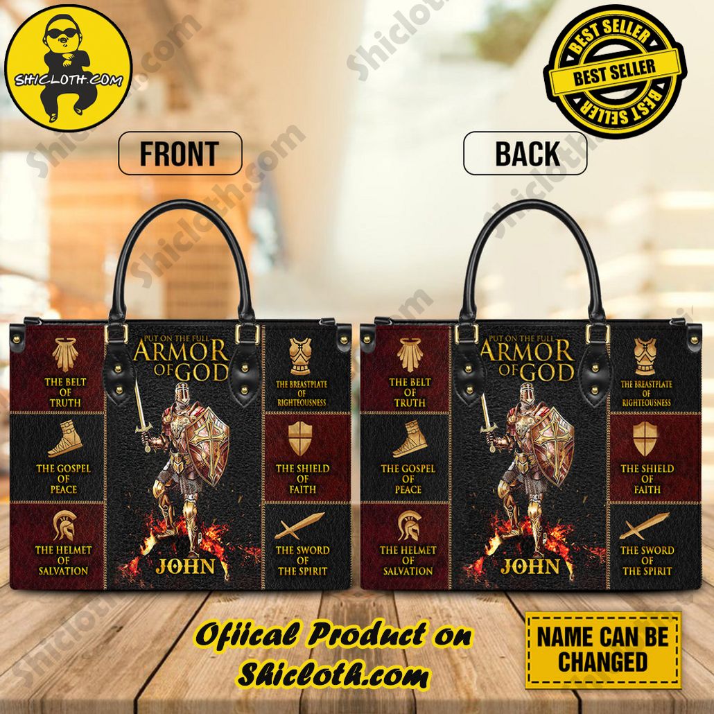 Put On The Full Armor Of God Customized Leather Handbag Put On The Full Armor Of God Customized Leather Handbag