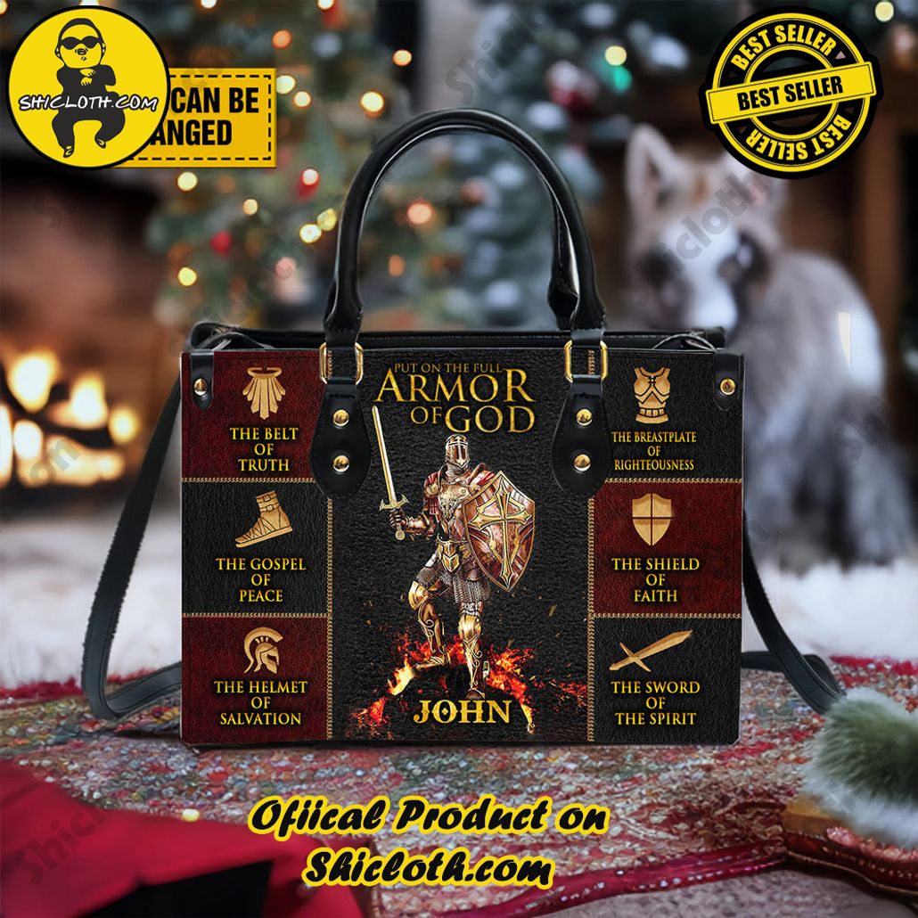 Put On The Full Armor Of God Customized Leather Handbag Put On The Full Armor Of God Customized Leather Handbag