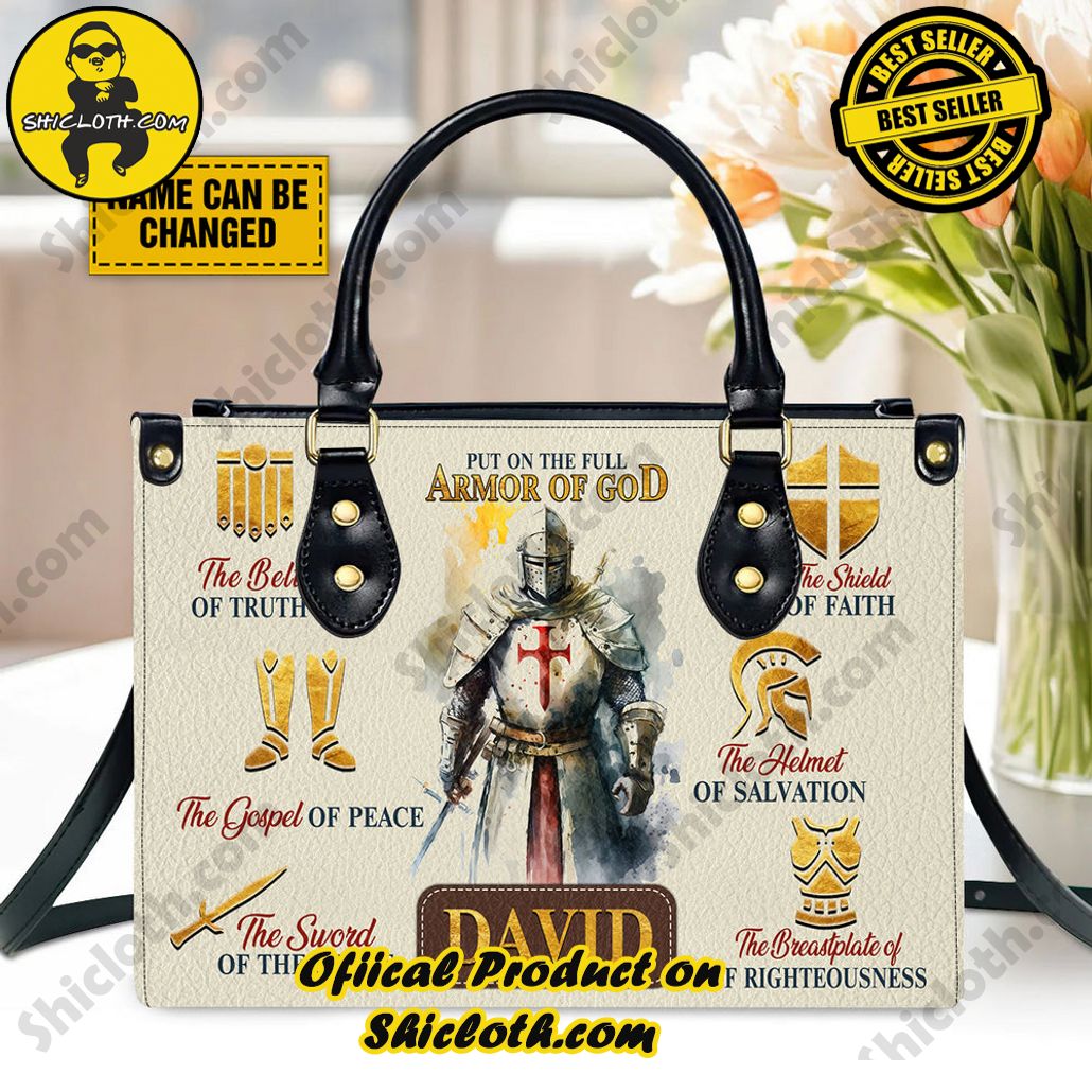 Put On The Full Armor Of God Customized Leather Handbag Version 2 Put On The Full Armor Of God Customized Leather Handbag Version 2