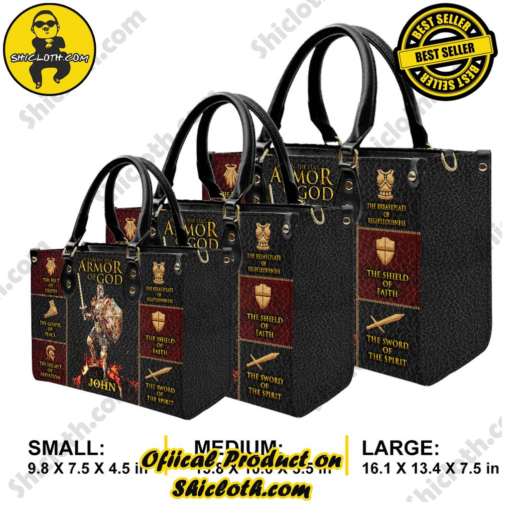 Put On The Full Armor Of God Customized Leather Handbag Put On The Full Armor Of God Customized Leather Handbag