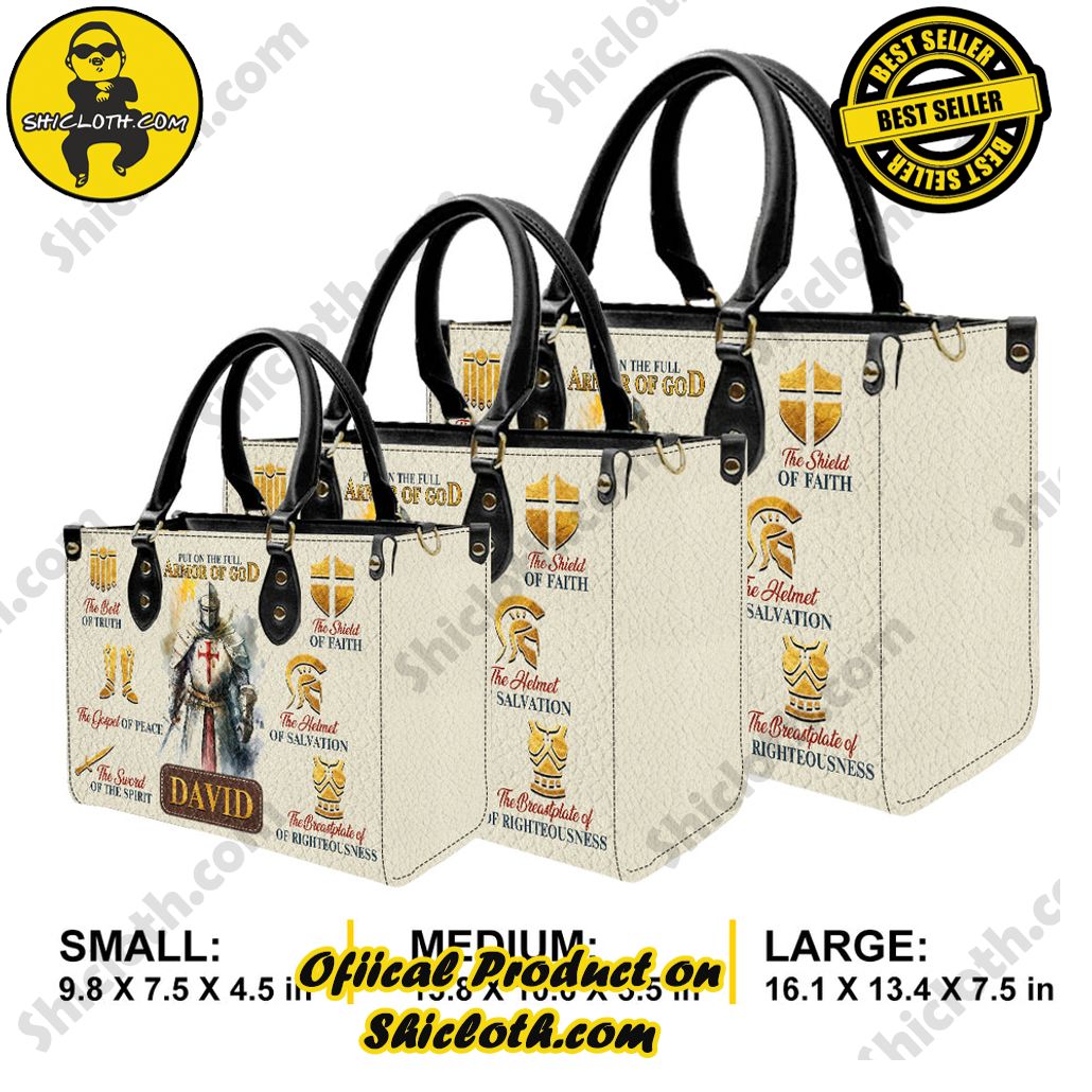Put On The Full Armor Of God Customized Leather Handbag Version 2 Put On The Full Armor Of God Customized Leather Handbag Version 2