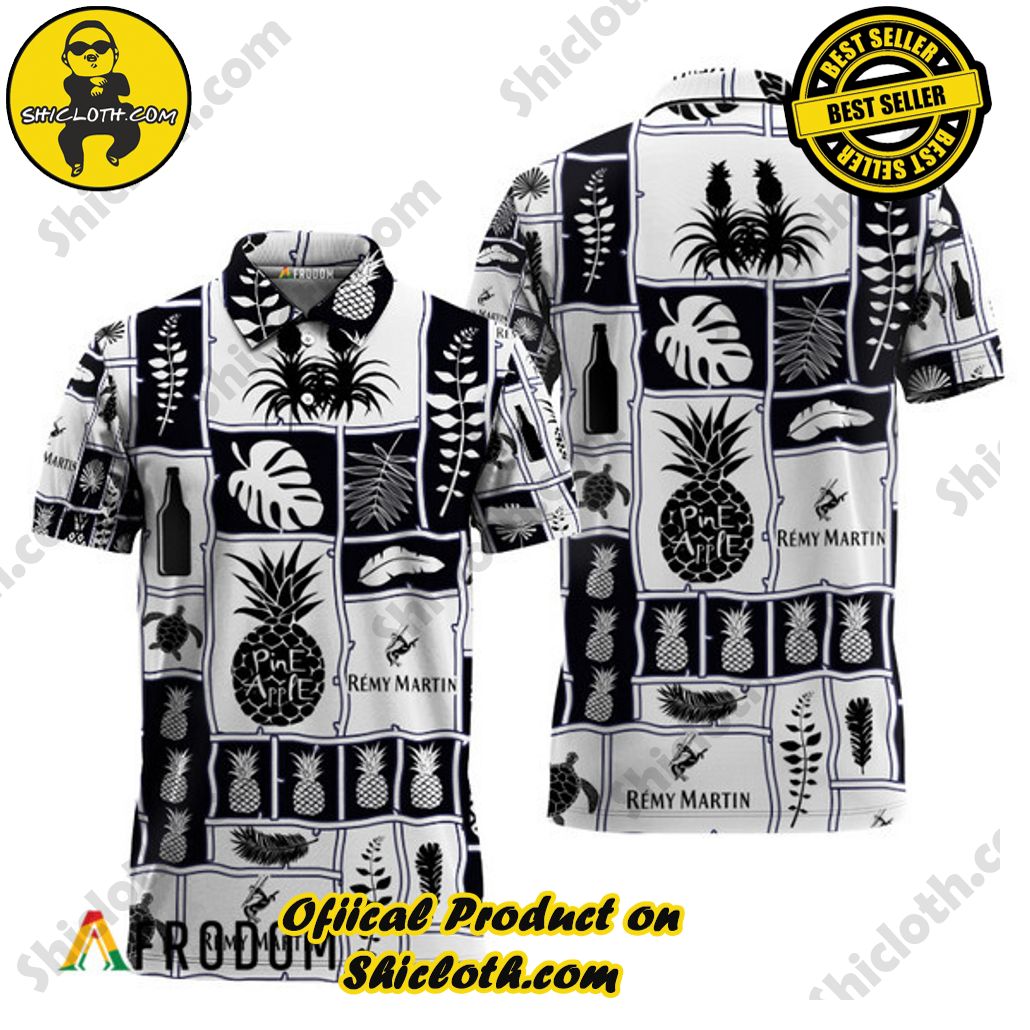 Shicloth's Island Chic: Unleash the Summer Spirit with Our Hawaiian Shirt and Shorts Ensemble 57 Remy Martin Tropical Pineapple Hawaiian Polo Shirt