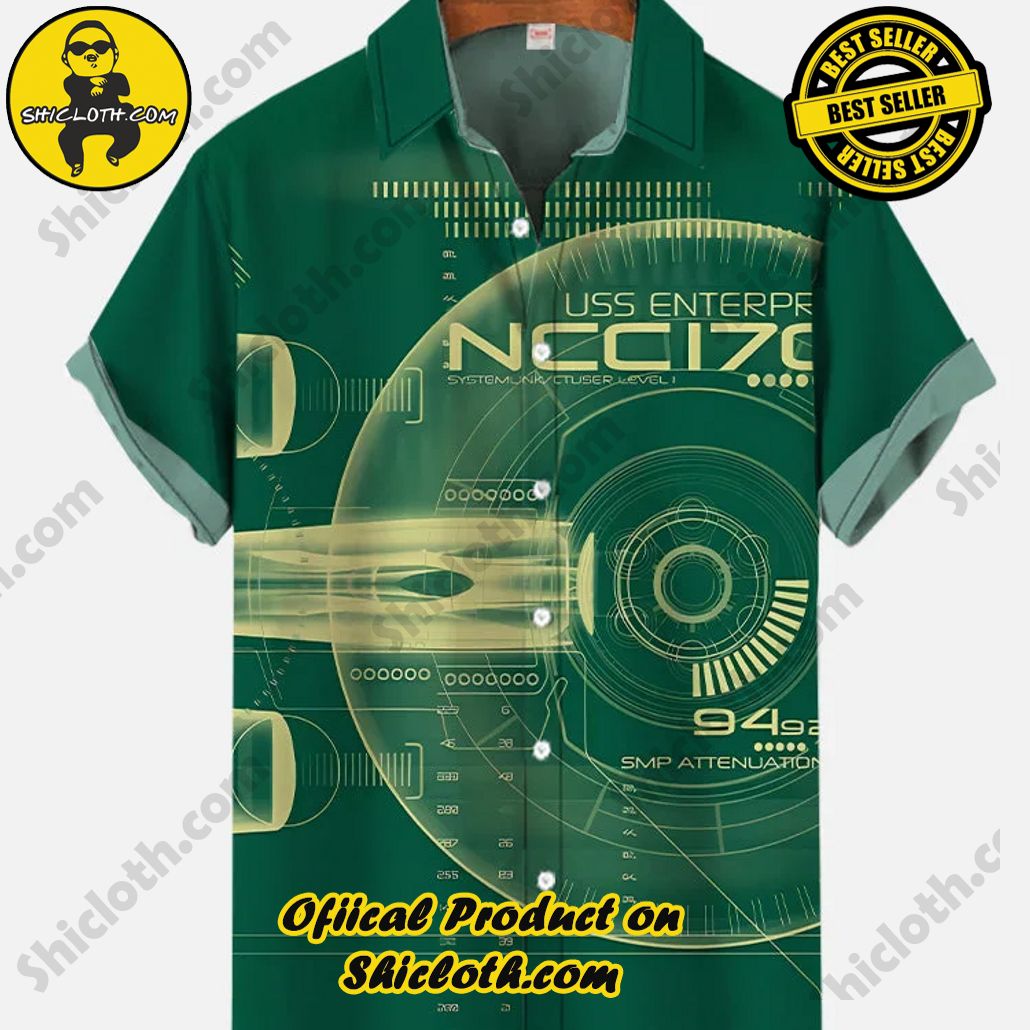 Bare the Breeze: Shiclothshop's Short Sleeve Shirts Unveiled 65 Retro Green Poster Amazing Sci-Fi Interstellar Travel Spaceship Printing Short Sleeve Shirt