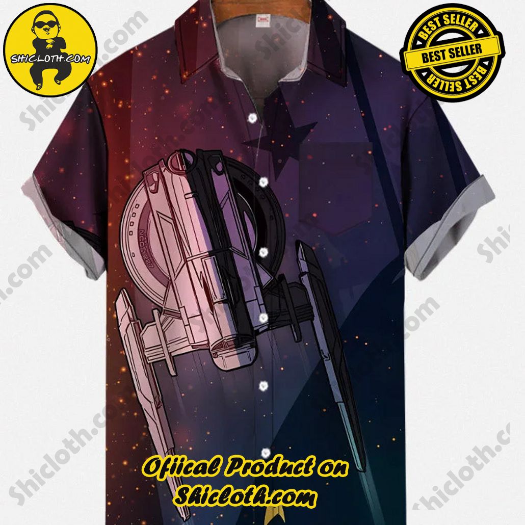 Bare the Breeze: Shiclothshop's Short Sleeve Shirts Unveiled 71 Retro Starry Galaxy Space Elements Poster Sci-Fi Interstellar Travel Spaceship Printing Breast Pocket Short Sleeve Shirt