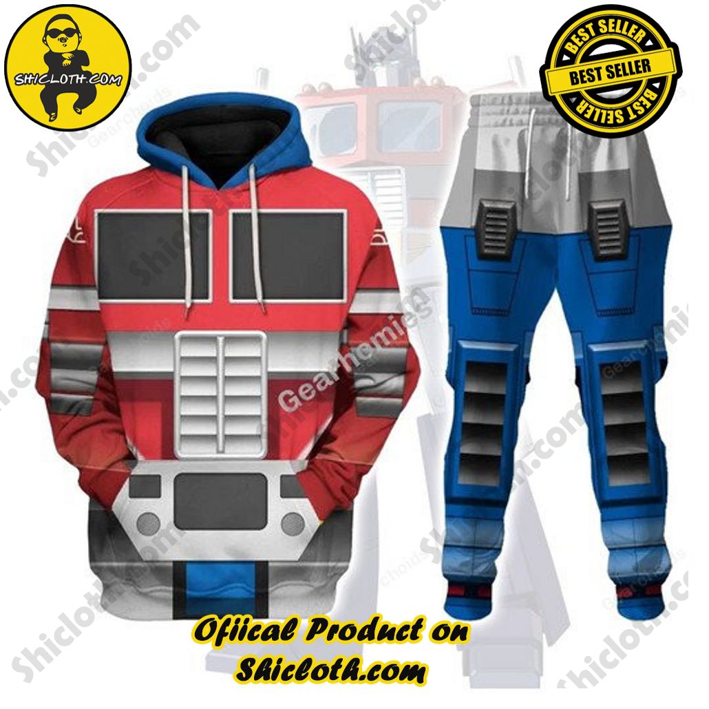 Transform Your Style: Shiclothshop's Futuristic Elegance in the Transformers Outfit Costume Collection 16 Robot Op timus Prime Costume Cosplay Hoodie Tracksuit