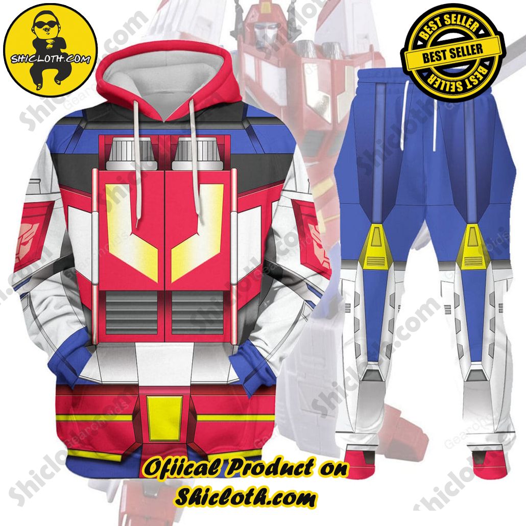 Transform Your Style: Shiclothshop's Futuristic Elegance in the Transformers Outfit Costume Collection 24 Star Saber Costume Cosplay Hoodie Tracksuit