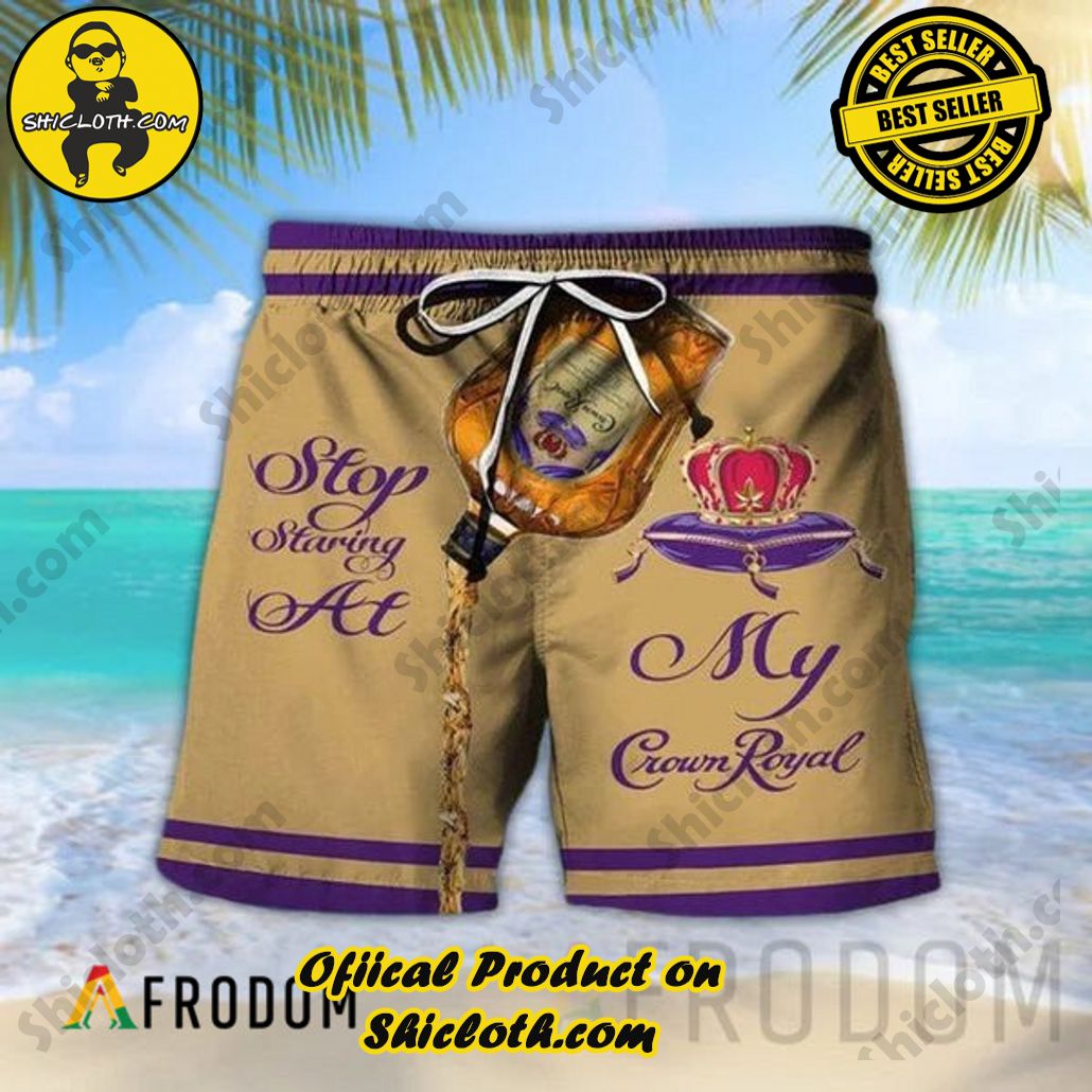 Shicloth's Island Chic: Unleash the Summer Spirit with Our Hawaiian Shirt and Shorts Ensemble 62 Stop Staring At My Crown Royal Hawaiian Shorts