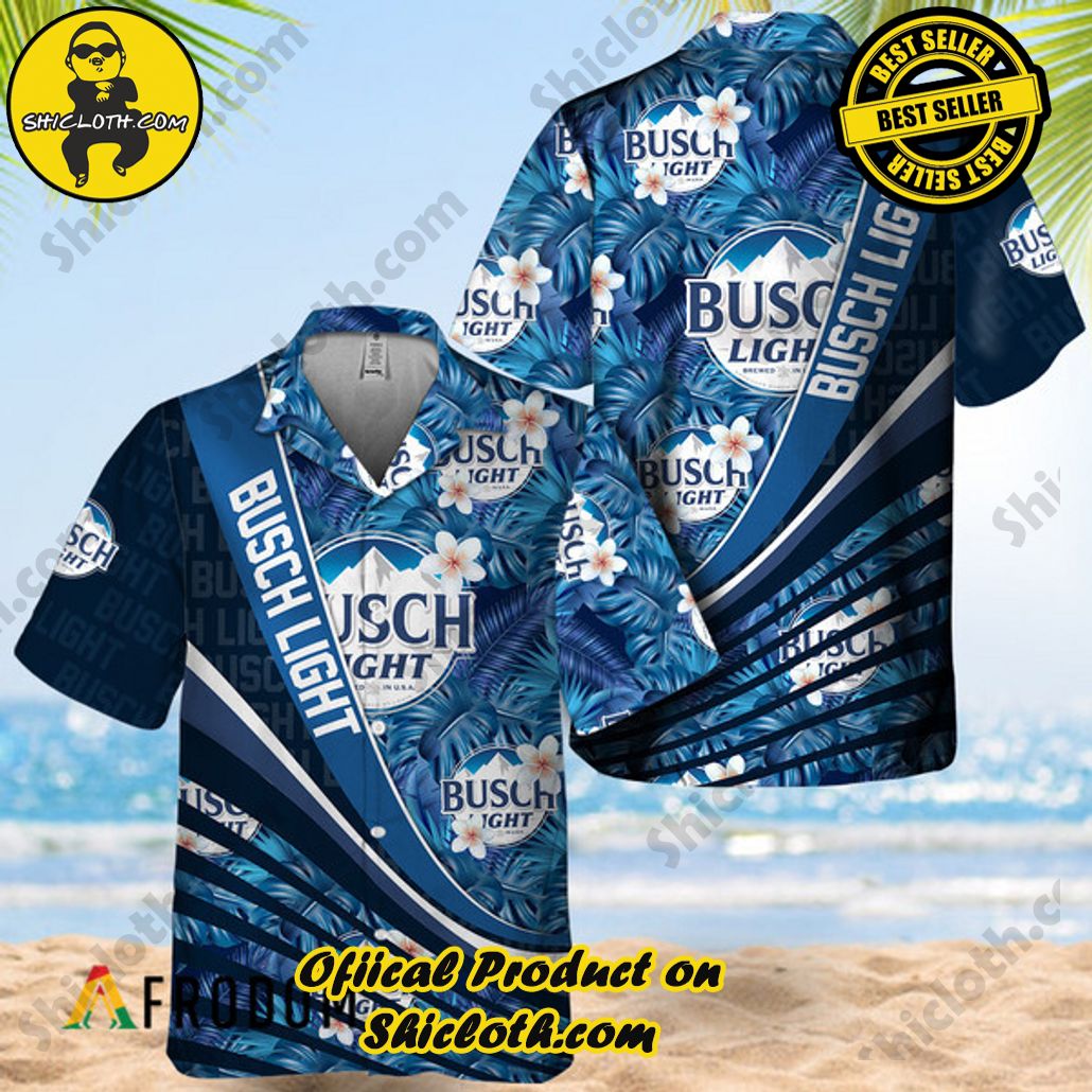 Shicloth's Island Chic: Unleash the Summer Spirit with Our Hawaiian Shirt and Shorts Ensemble 73 Summer Aloha Tropical Busch Light Hawaiian Shirt