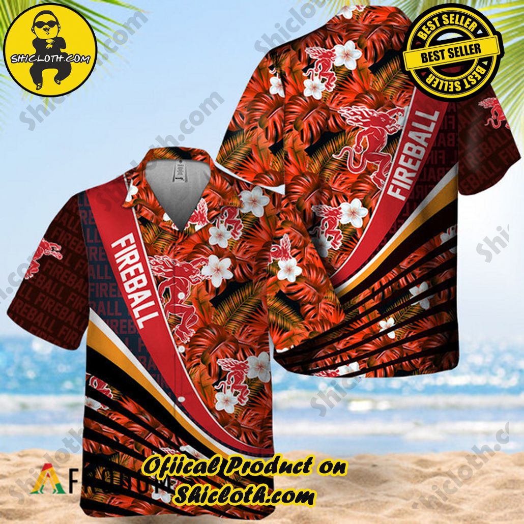 Shicloth's Island Chic: Unleash the Summer Spirit with Our Hawaiian Shirt and Shorts Ensemble 76 Summer Aloha Tropical Fireball Whisky Hawaiian Shirt
