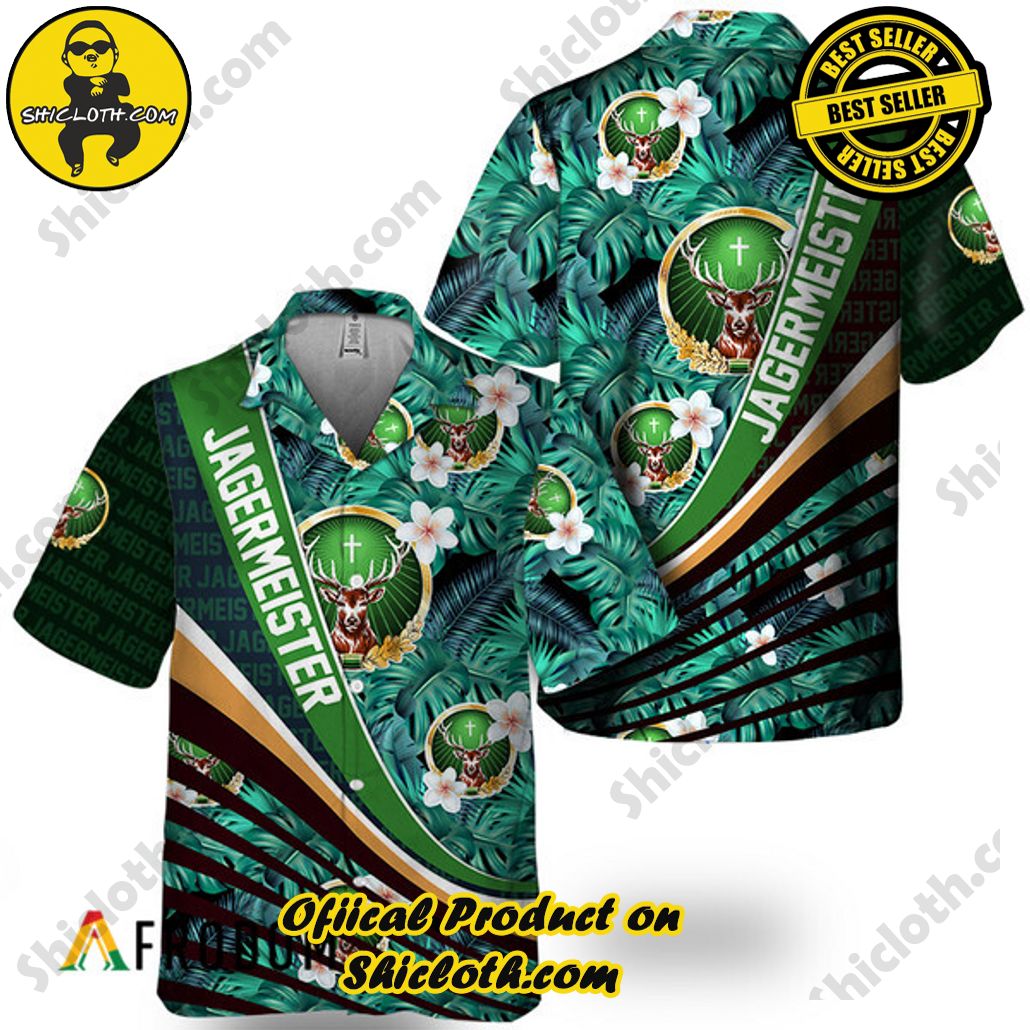 Shicloth's Island Chic: Unleash the Summer Spirit with Our Hawaiian Shirt and Shorts Ensemble 77 Summer Aloha Tropical Jagermeister Hawaiian Shirt