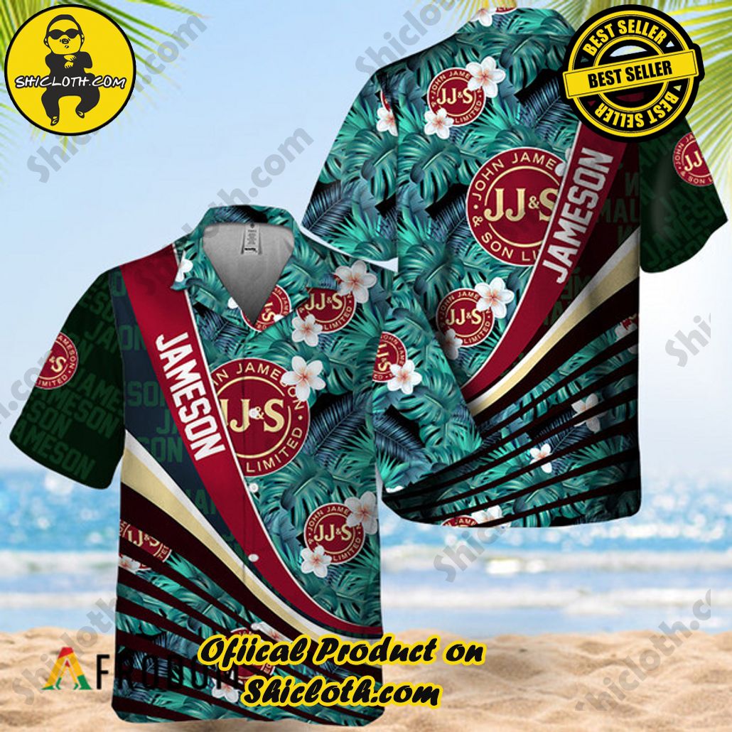 Shicloth's Island Chic: Unleash the Summer Spirit with Our Hawaiian Shirt and Shorts Ensemble 78 Summer Aloha Tropical Jameson Whiskey Hawaiian Shirt