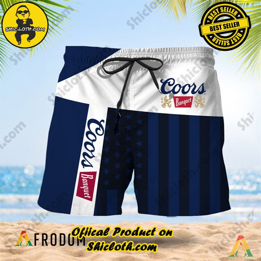 Shicloth's Island Chic: Unleash the Summer Spirit with Our Hawaiian Shirt and Shorts Ensemble 85 Summer American Flag Patch Coors Banquet Hawaiian Shorts