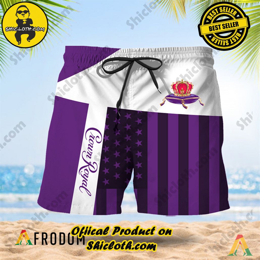 Shicloth's Island Chic: Unleash the Summer Spirit with Our Hawaiian Shirt and Shorts Ensemble 87 Summer American Flag Patch Crown Royal Hawaiian Shorts