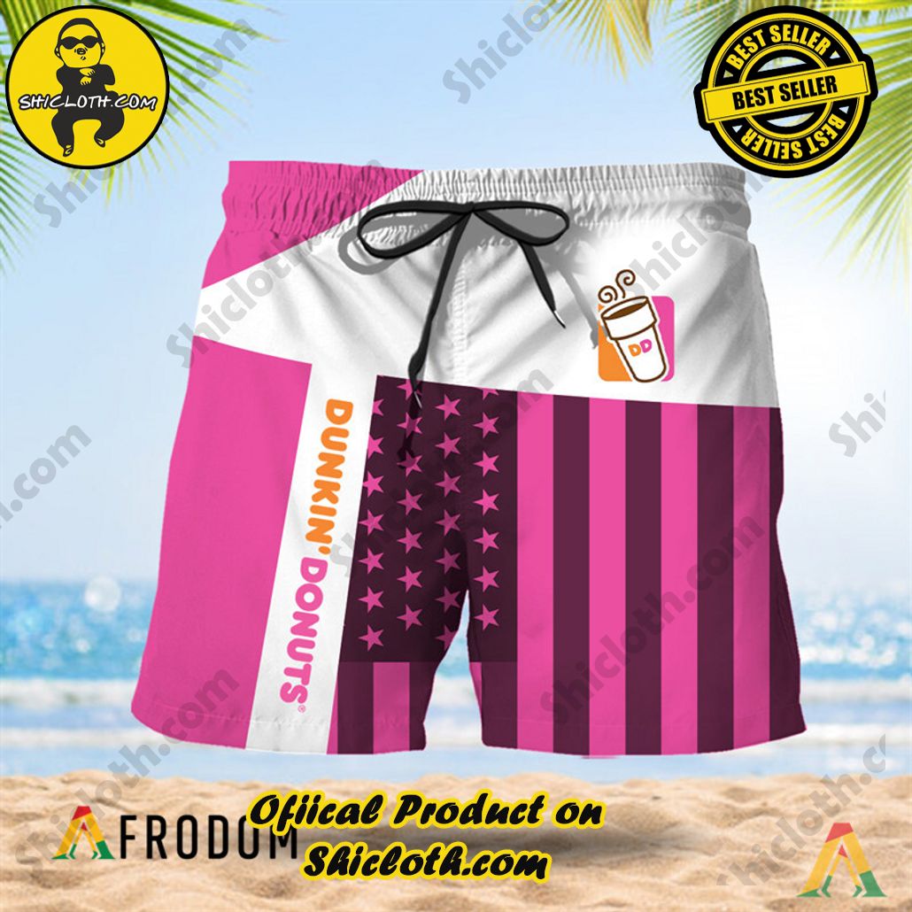 Shicloth's Island Chic: Unleash the Summer Spirit with Our Hawaiian Shirt and Shorts Ensemble 90 Summer American Flag Patch Dunkin Donut Hawaiian Shorts