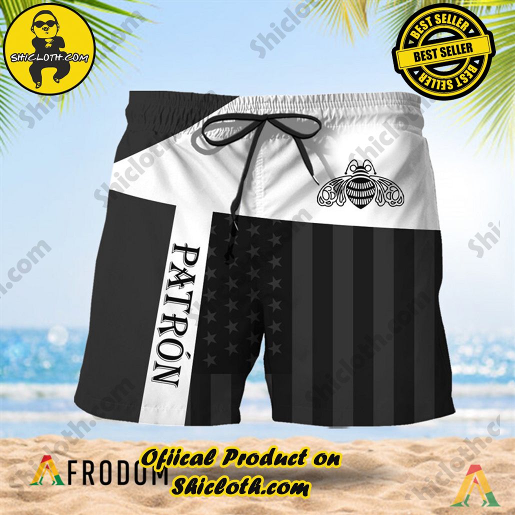 Shicloth's Island Chic: Unleash the Summer Spirit with Our Hawaiian Shirt and Shorts Ensemble 110 Summer American Flag Patch Tequila Patron Hawaiian Shorts