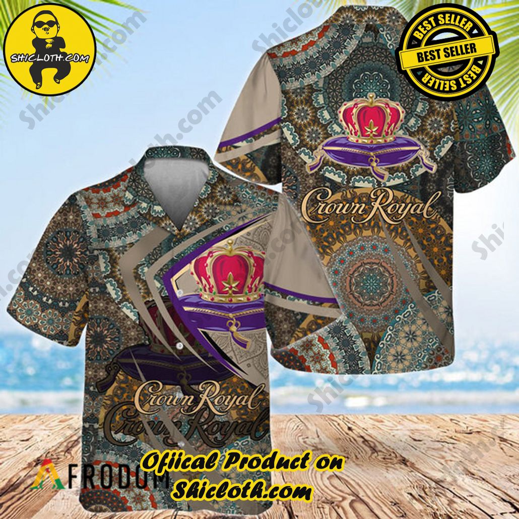 Shicloth's Island Chic: Unleash the Summer Spirit with Our Hawaiian Shirt and Shorts Ensemble 117 Summer Boho Mandala Crown Royal Hawaiian Shirt