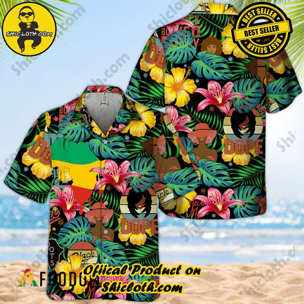 Shicloth's Island Chic: Unleash the Summer Spirit with Our Hawaiian Shirt and Shorts Ensemble 124 Summer Floral Dope Girl Hawaiian Shirt
