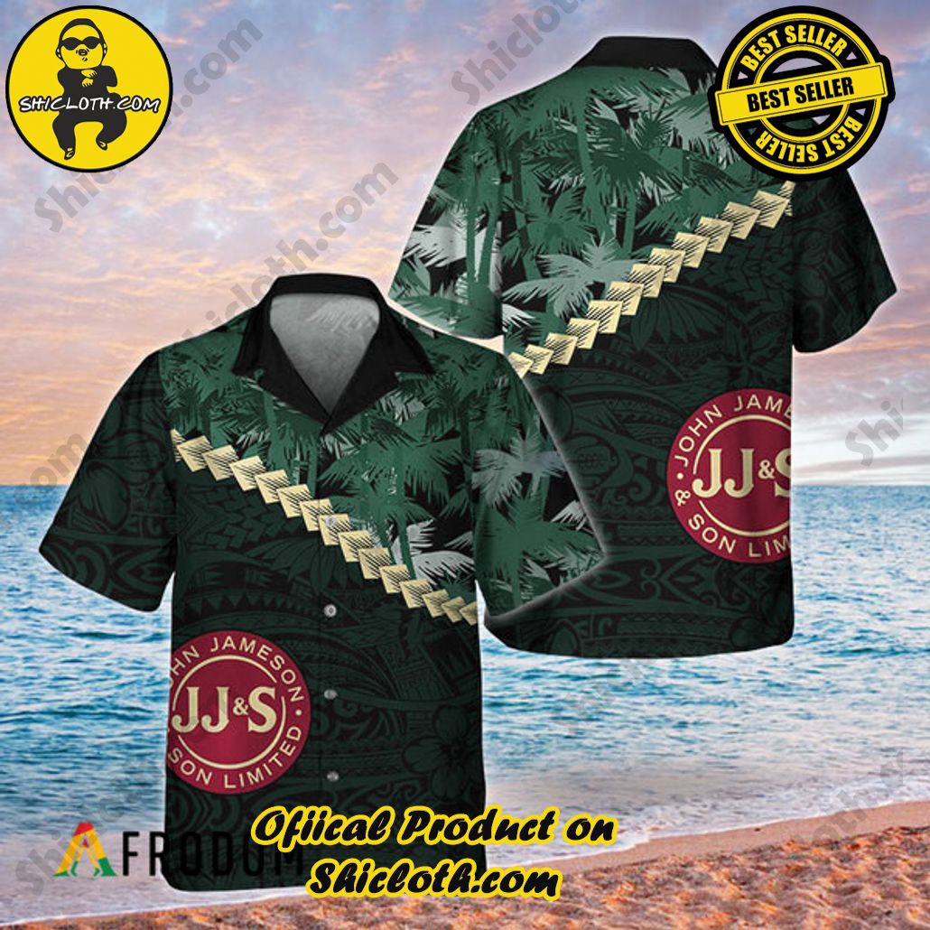 Shicloth's Island Chic: Unleash the Summer Spirit with Our Hawaiian Shirt and Shorts Ensemble 131 Summer Palm Tree Blend Polynesian Jameson Whiskey Hawaiian Shirt