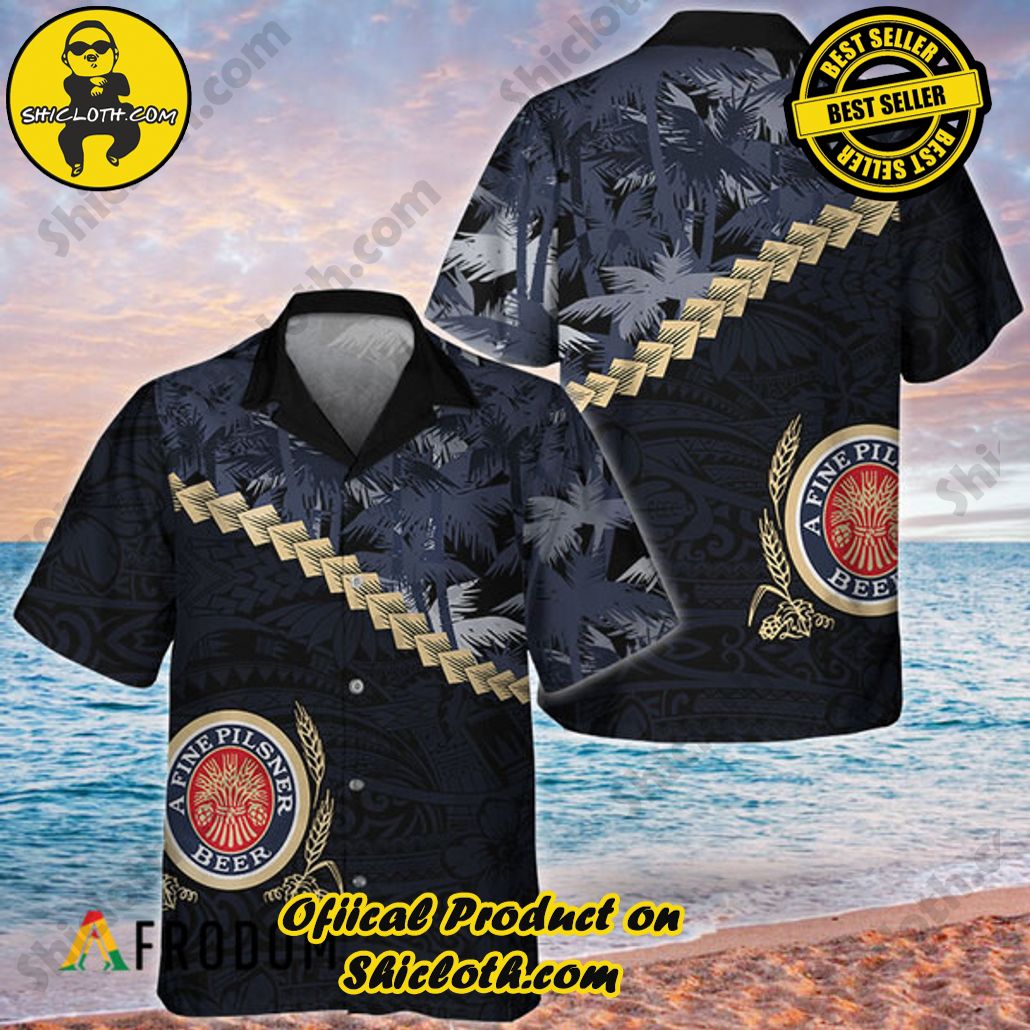 Shicloth's Island Chic: Unleash the Summer Spirit with Our Hawaiian Shirt and Shorts Ensemble 132 Summer Palm Tree Blend Polynesian Miller Lite Hawaiian Shirt