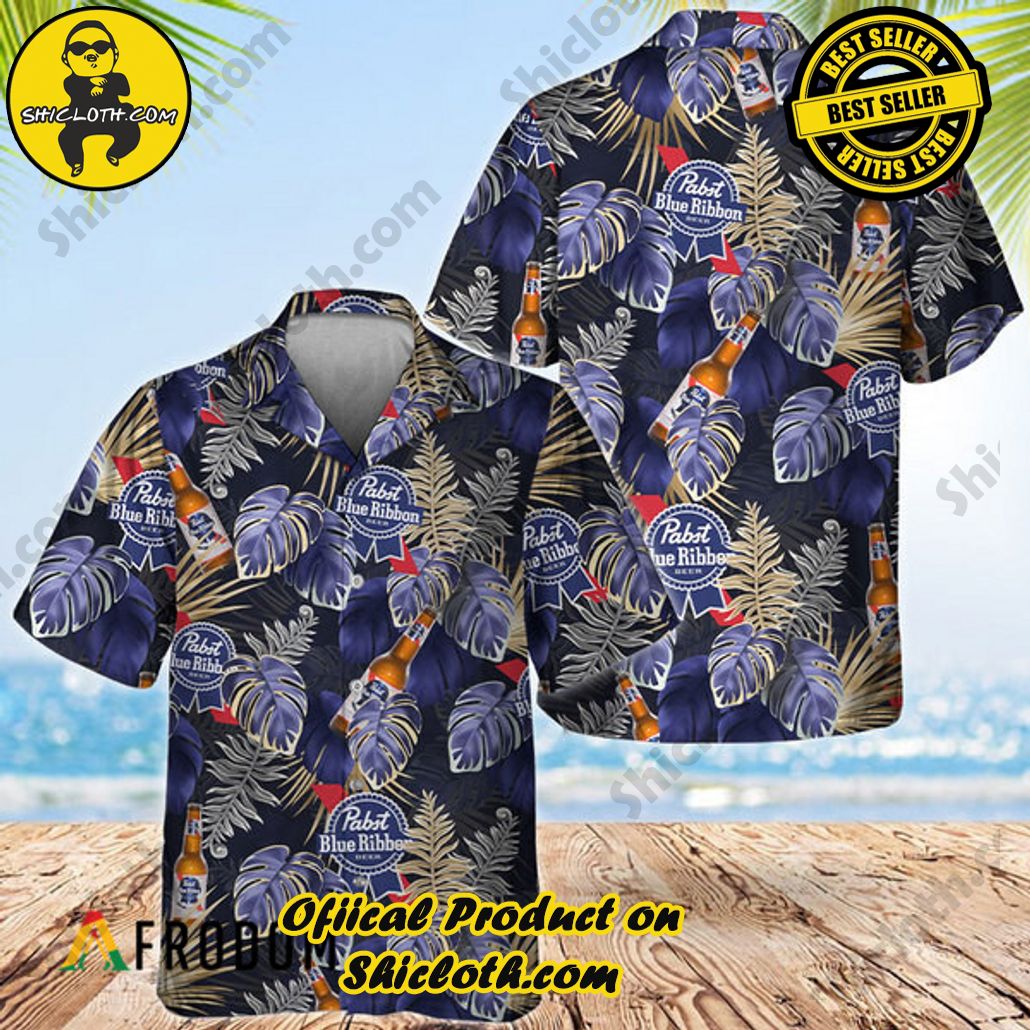 Shicloth's Island Chic: Unleash the Summer Spirit with Our Hawaiian Shirt and Shorts Ensemble 134 Summer Vibes Pabst Blue Ribbon Hawaiian Shirt