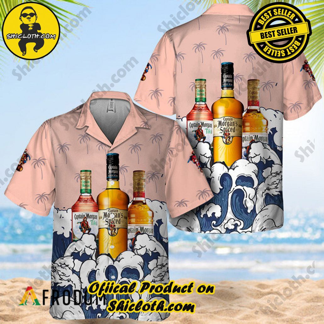 Shicloth's Island Chic: Unleash the Summer Spirit with Our Hawaiian Shirt and Shorts Ensemble 137 Summer Waves Captain Morgan Hawaiian Shirt