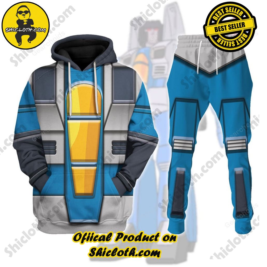 Transform Your Style: Shiclothshop's Futuristic Elegance in the Transformers Outfit Costume Collection 29 Thundercracker Costume Cosplay Hoodie Tracksuit