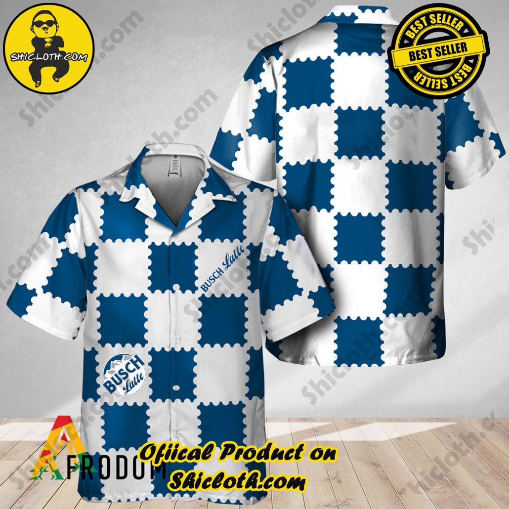 Shicloth's Island Chic: Unleash the Summer Spirit with Our Hawaiian Shirt and Shorts Ensemble 144 Trendy Gingham Busch Latte Hawaiian Shirt