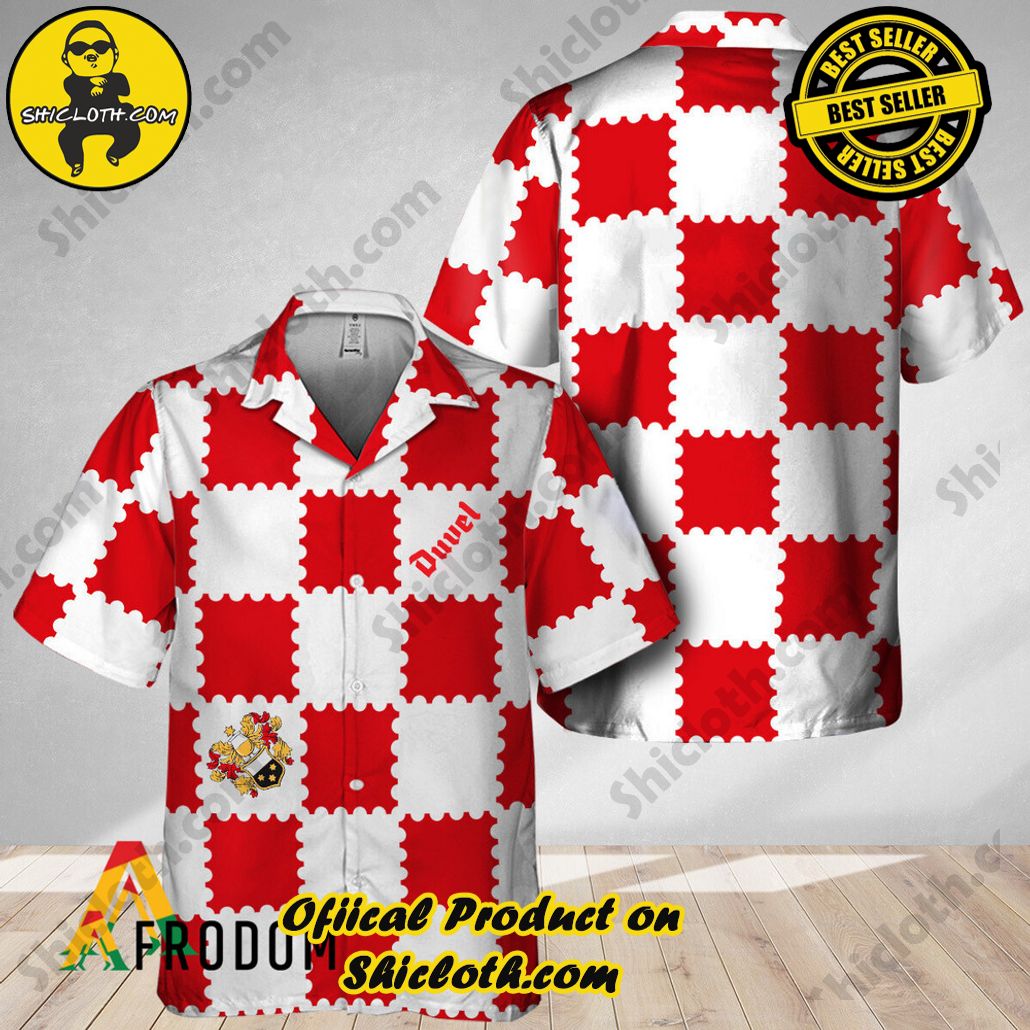 Shicloth's Island Chic: Unleash the Summer Spirit with Our Hawaiian Shirt and Shorts Ensemble 149 Trendy Gingham Duvel Beer Hawaiian Shirt