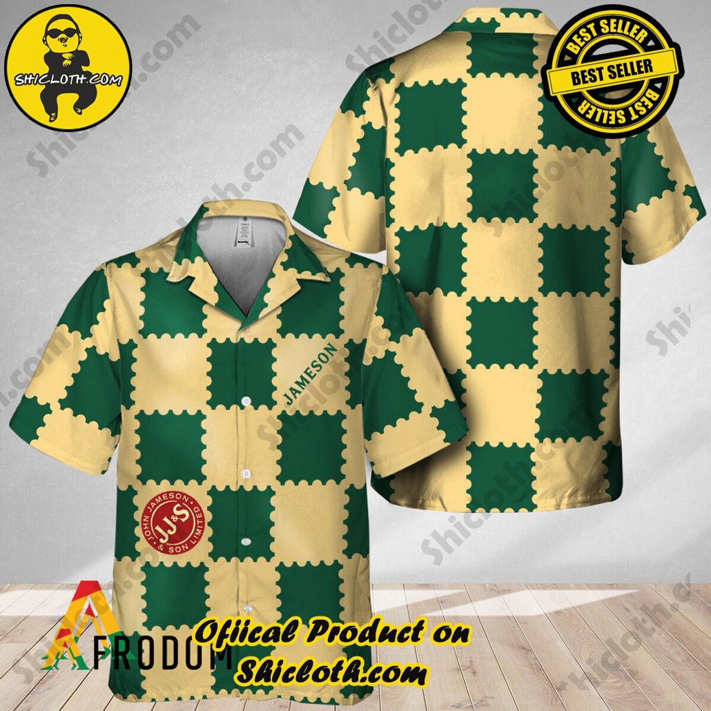 Shicloth's Island Chic: Unleash the Summer Spirit with Our Hawaiian Shirt and Shorts Ensemble 152 Trendy Gingham Jameson Whiskey Hawaiian Shirt